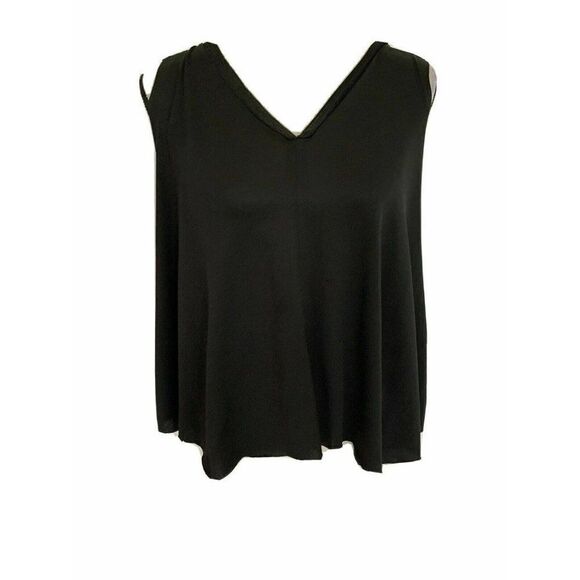 Zara Womens Solid Black V Neck Oversized Tank Top Medium - Picture 1 of 6